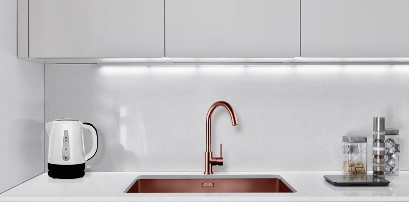 Zlewozmywak w kolorze miedzi