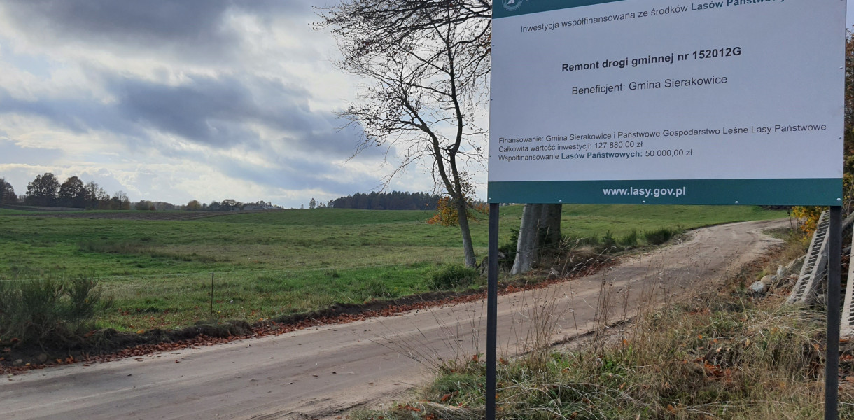 Gm. Sierakowice. Droga Borowy Las-Lemany została wyremontowana