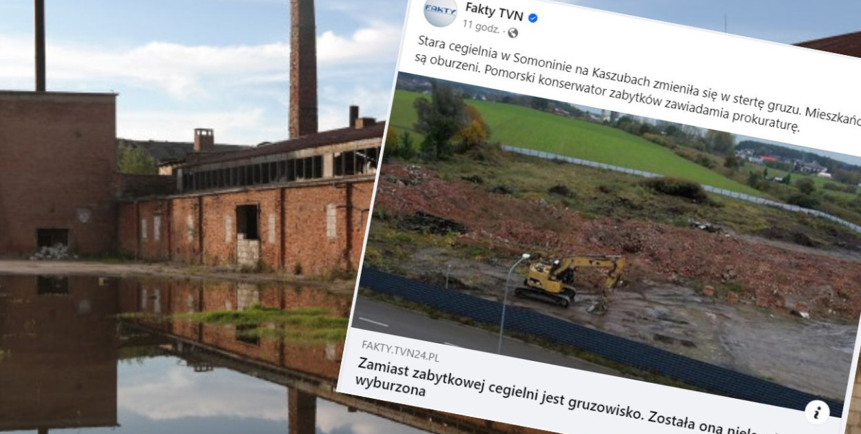 Fakty TVN o wyburzonej cegielni w Somoninie: "Absolutny skandal"
