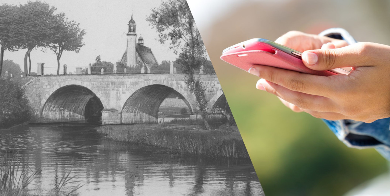 Most kamienny na Raduni w Żukowie. fot. NAC, fot. Canva