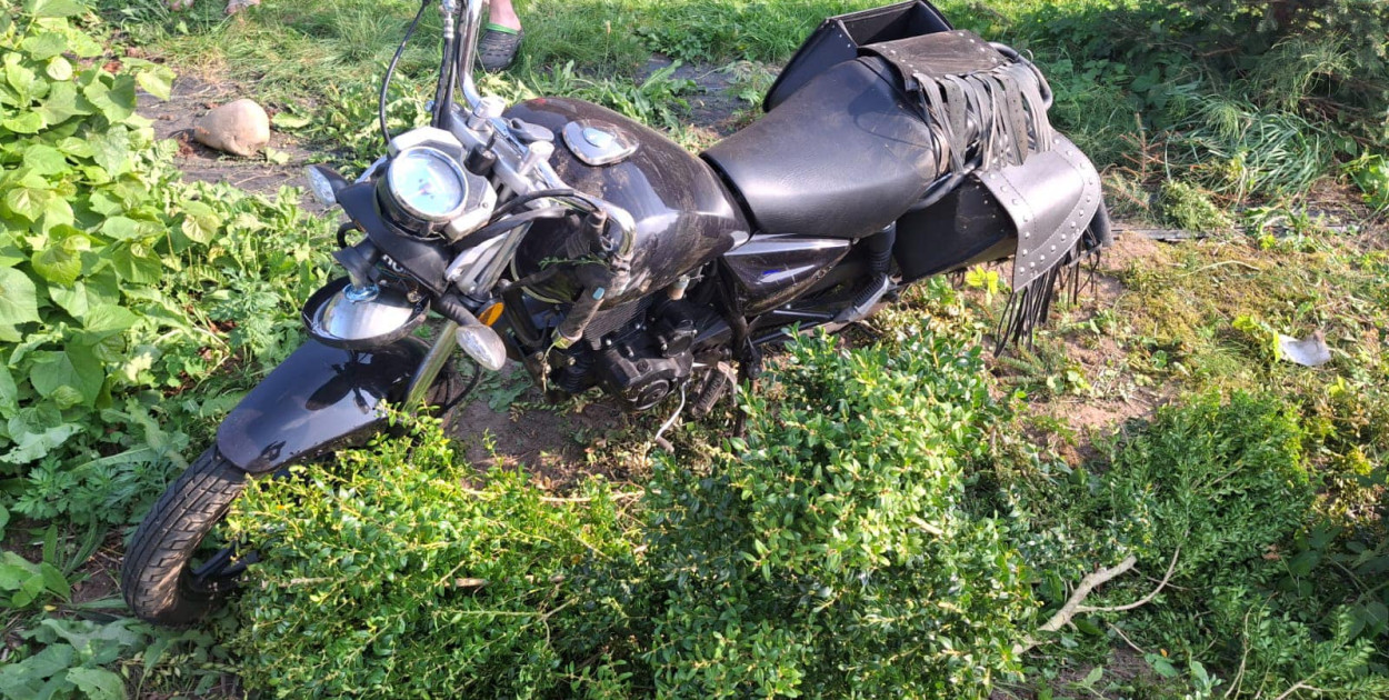 Tuchlinek. Wypadek z udziałem motocyklisty