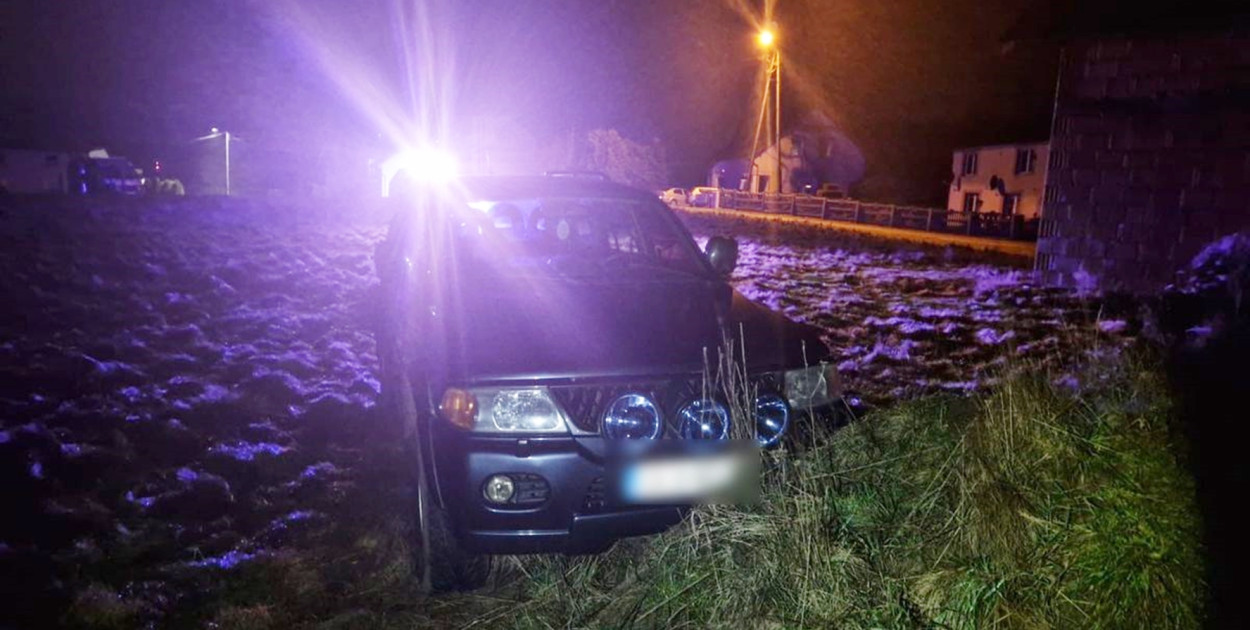 Kiełpino. Napis "Full gaz" potraktował poważnie i uciekał przed policją