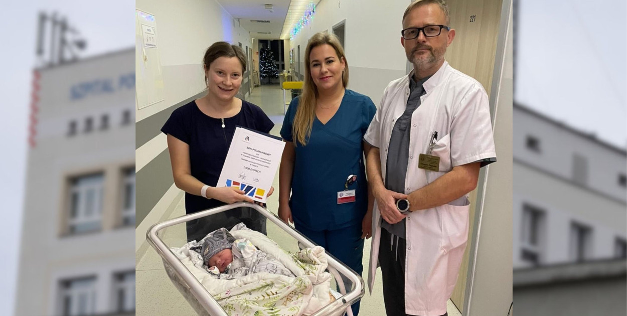 Pierwsze dziecko urodzone w kartuskim szpitalu w 2025 r. to chłopczyk