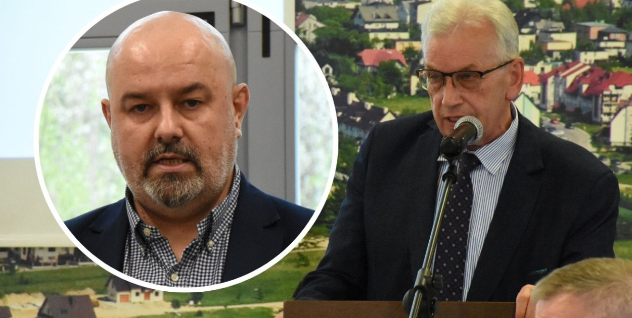Tomasz Maszke (miniatura) i Tadeusz Kobiela, członek Zarządu Powiatu Kartuskiego. fot.W.D.