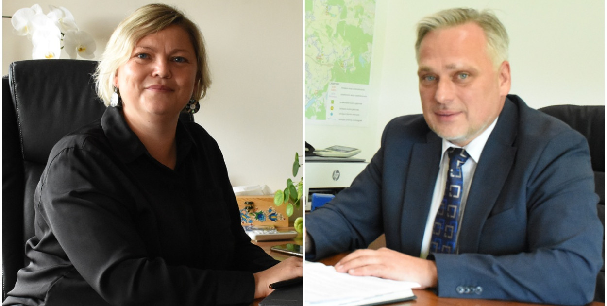 Wiceburmistrz gm. Żukowo Karolina Redzimska i Adam Werbowy, prezes Spółki Komunalnej Żukowo. fot.W.D.