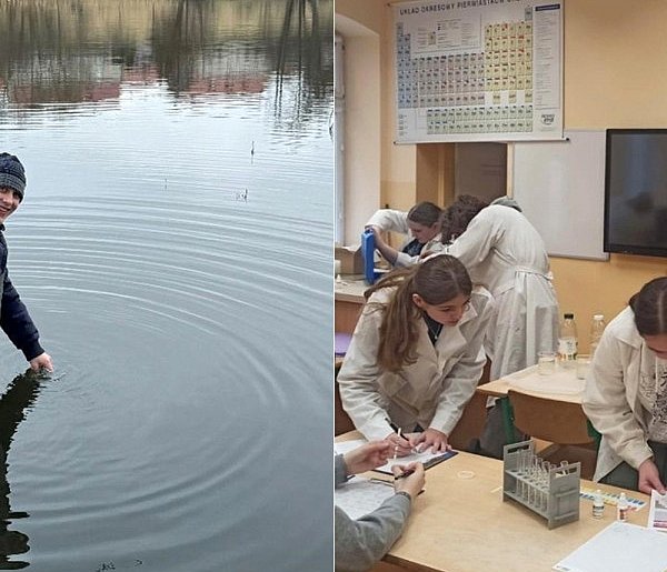 Uczniowie Klasztornej badają próbki wody z kartuskich jezior. Jakie wyniki?-55122
