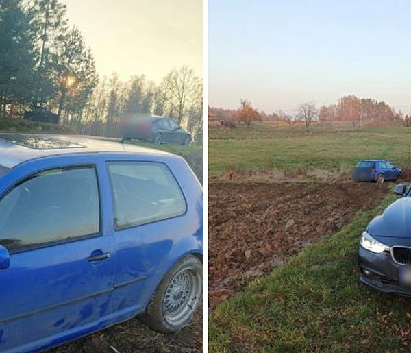 Pościg za kierowcą golfa. Uciekinier zatrzymał się w polu-61580