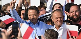 Rafał Trzaskowski w Sopocie o polskiej fladze