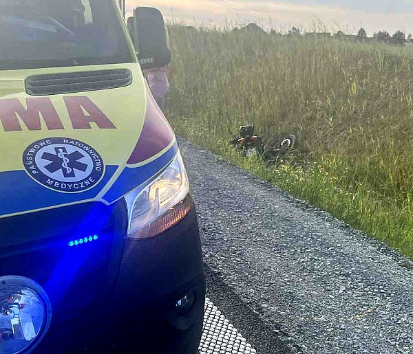 Glincz. Wypadek motocyklisty na zjeździe z OMT-68625