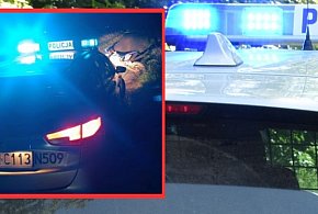 Gowidlino. Pościg za motocyklistą. 25-latek wjechał do rowu-69502