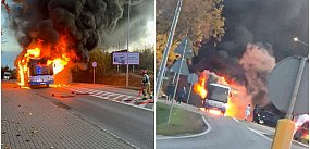 Borkowo. Pożar autobusu. Pasażerowie ewakuowani