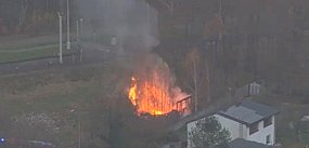 Kartuzy. Pożar pustostanu. Budynek spłonął niemal doszc