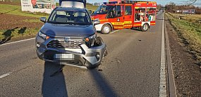 Lniska. Wypadek z udziałem motocyklisty