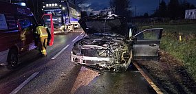 Borcz. Zderzenie dwóch aut. Droga krajowa zablokowana