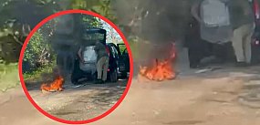 Niestępowo. Rozpalili ogień na środku drogi! Tylko po c