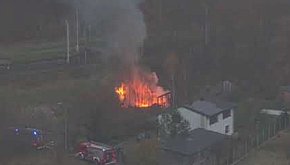 Pożar pustostanu w Kartuzach 