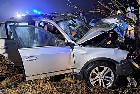 Węsiory. BMW uderzyło w drzewo. Są ranni-74867