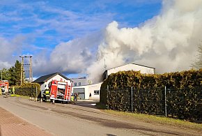 Łapalice. Potężne kłęby dymu - pożar w zakładzie lakierniczym-75718