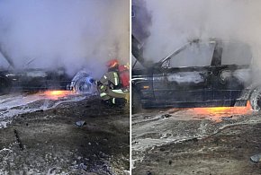 Kobysewo. BMW spłonęło doszczętnie. Policja bada sprawę