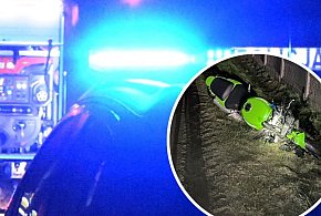 Przyjaźń - Lniska. Wypadek motocyklisty. Zderzył się z dzikiem