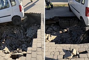 Banino. Parking dosłownie się zapadł! Sprawę bada nadzór budowalny
