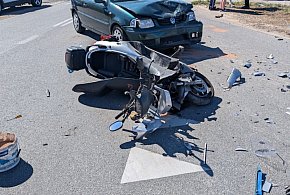 Chrustowo. Motocyklista ranny w wypadku. Mężczyzna trafił do szpitala