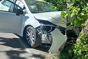 Borucino. Osobówka uderzyła w drzewo. Jedna osoba poszkodowana