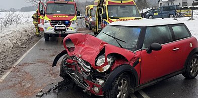 Egiertowo. Wypadek na drodze wojewódzkiej, utrudnienia w ruchu