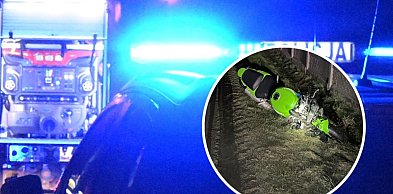 Przyjaźń - Lniska. Wypadek motocyklisty. Zderzył się z dzikiem