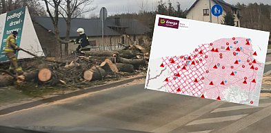 Region. Połamane drzewa i konary. W wielu miejscach nie ma prądu