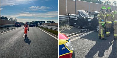 Wypadek z udziałem trzech aut na Obwodnicy Żukowa. Droga zablokowana
