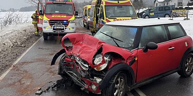 Egiertowo. Wypadek na drodze wojewódzkiej, utrudnienia w ruchu