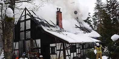 Miechucino. Pożar domku letniskowego. Trwa akcja gaśnicza