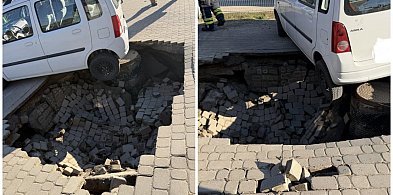 Banino. Parking dosłownie się zapadł! Sprawę bada nadzór budowalny