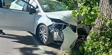 Borucino. Osobówka uderzyła w drzewo. Jedna osoba poszkodowana