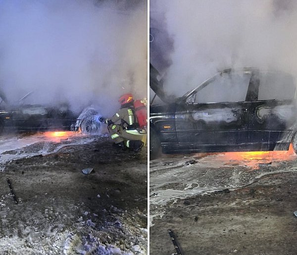 Kobysewo. BMW spłonęło doszczętnie. Policja bada sprawę