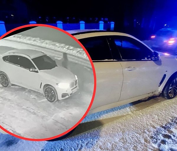 Zuchwała kradzież BMW w Kiełpinie! Policjant zablokował złodziejce drogę