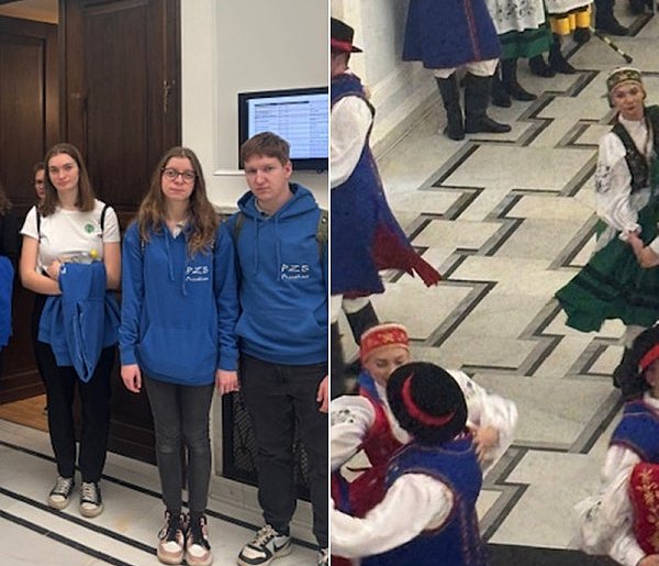 Uczniowie z Przodkowa dzielą się wrażeniami po wizycie w Sejmie