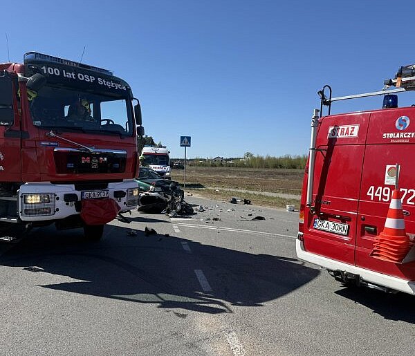 Chrustowo. Motocyklista ranny w wypadku. Mężczyzna trafił do szpitala