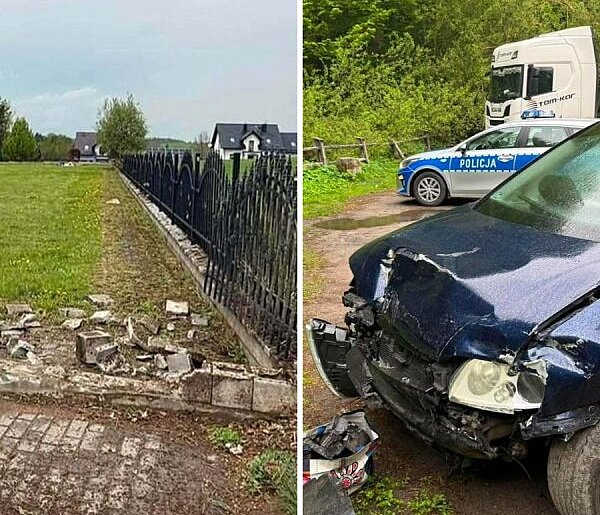 Prokowo. Zniszczone ogrodzenie cmentarza. Okoliczności ustala policja