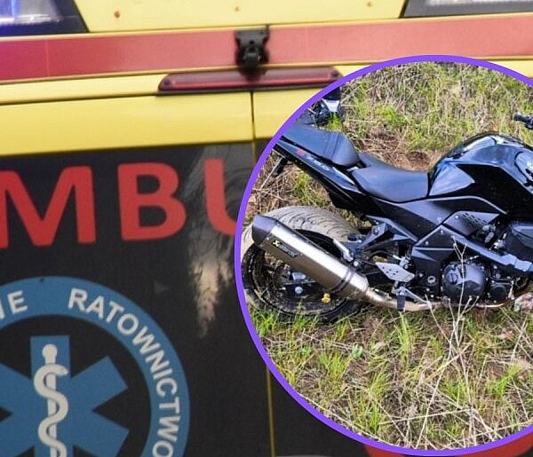 Glincz. Wypadek motocyklisty. Kierowca jednośladu trafił do szpitala
