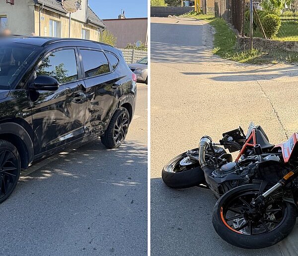 Grzybno. Zderzenie motocykla z osobówką. Skończyło się mandatem