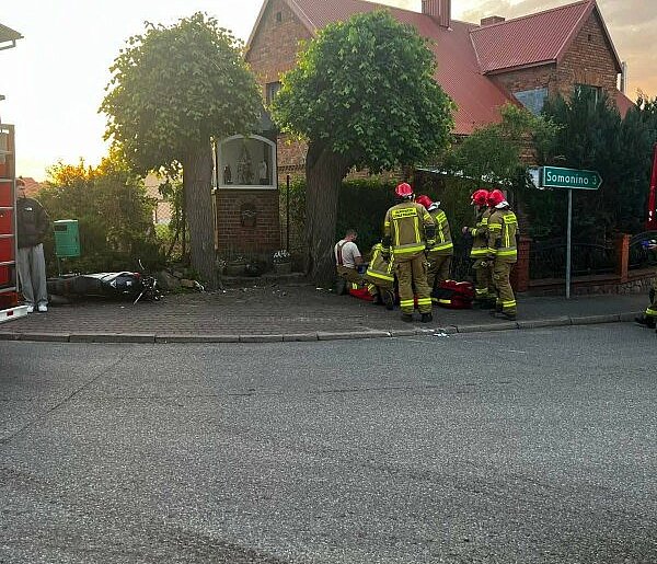 Goręczyno. Wypadek motocyklisty. Zadysponowano śmigłowiec LPR