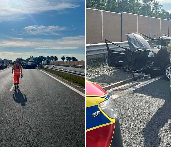 Wypadek z udziałem trzech aut na Obwodnicy Żukowa. Droga zablokowana