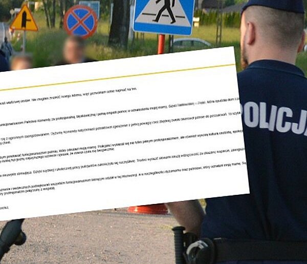 Wyjątkowe podziękowania dla policjantów. "Profesjonalizm i empatia"