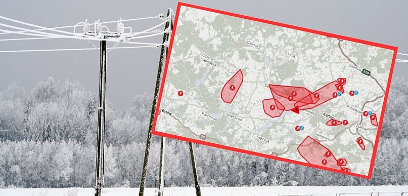 Duża część powiatu kartuskiego bez prądu! Trwa usuwanie awarii
