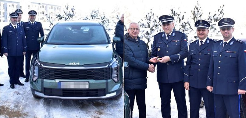 Nowy radiowóz dla kartuskiej policji. Klucze przekazano podczas uroczystości