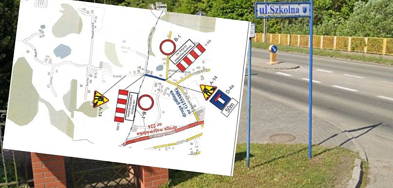 Zamknięta droga i objazdy. Trwa przebudowa ul. Szkolnej w Grzybnie