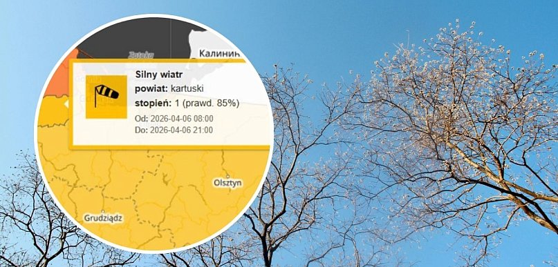 To będzie wietrzny dzień. Wydano ostrzeżenie pierwszego stopnia