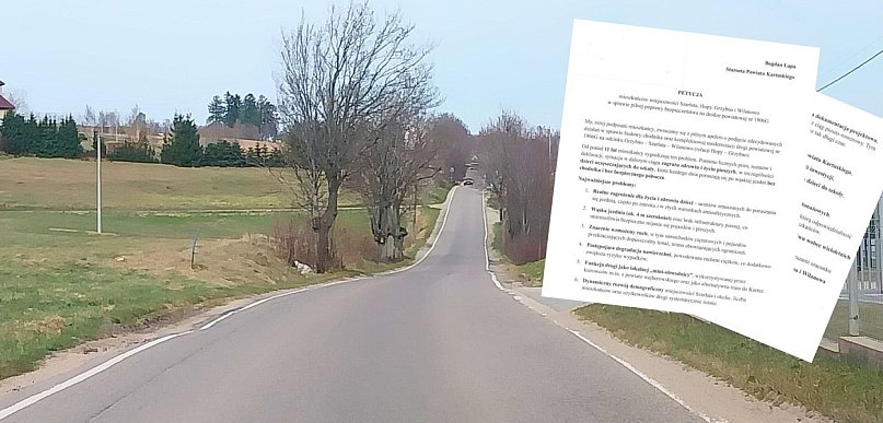 "Może dojść do tragedii". Petycja o pilny remont drogi Grzybno-Wilanowo